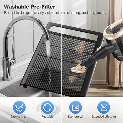 KNKA Air Purifier for Home Bedroom Large Room Up to 1,695 Ft² in 1 Hr, HEPA Air Cleaner with Washable Pre-Filter, AHAM VERIFIDE, AQI Display, ECO Mode, Pet Mode for Pets, Dust, Pollen, APH4000, Black