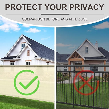 LOVE STORY Balcony Privacy Screen, 3'x4' Deck Shield Screen Fence Cover,UV Protection and Weather-Resistant,3 FT Height for Deck, Patio, Backyard, Outdoor Pool, Porch, Railing, Butter Cream