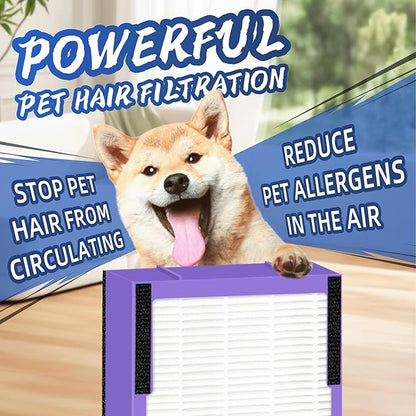FLT4850PT HEPA Filter B Pet Replacement Compatible with G-Guardian Air Purifier AC4825 AC4825E AC4850PT AC4300 AC4800 AC4900 AC4850,4 H13 True HEPA Filters & 8 Activated Carbon Pre-Filters,#FLT4825