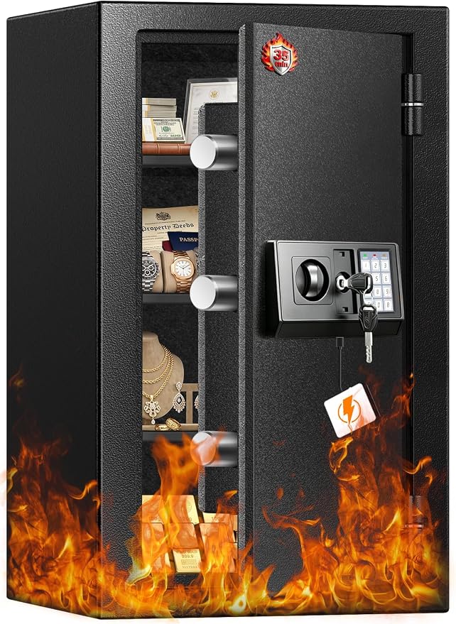 [𝟑𝟓𝐌𝐢𝐧 𝟏𝟕𝟎𝟎°𝐅] Fire Proof Safe for Home Documents 4.5 Cuft