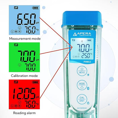 APERA INSTRUMENTS AI3711 PH60-Z Bluetooth Smart pH Tester Powered by ZenTest Mobile App with Cloud-Based Datalogger