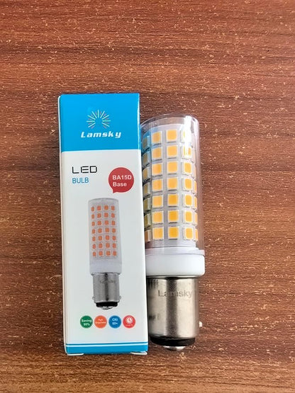 BA15D Led Bulbs 6W Dimmable 120V,B15 Double Contact Bayonet Base,Soft Warm White 3000K,60W JD Type T3/T4 Halogen Equivalent Replaces for Pendants Ceiling Fans Sewing Machine Light(6-Pack)