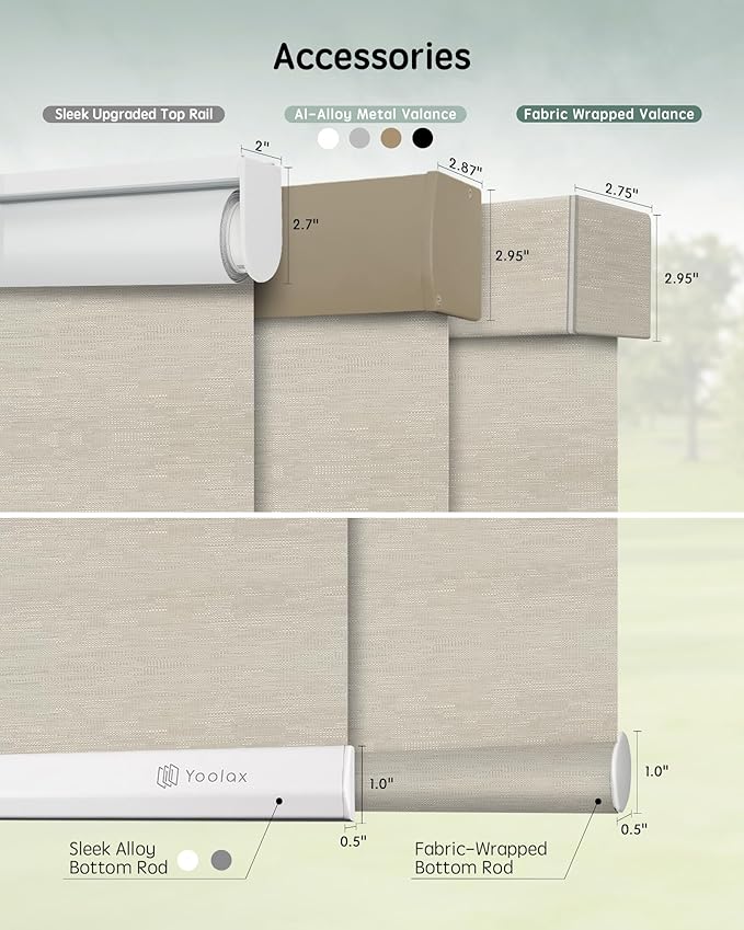 Yoolax Motorized Blinds with Remote, 100% Blackout Smart Roller Shades Work with Alexa, Google, Apple Homekit, Custom Automatic Shades with Voice Control for Bedroom Office (Jacquard Coffee)