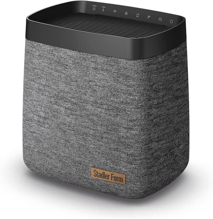 Stadler Form humidifier Karl, powerful evaporator for rooms up to 1076 sq. ft., quiet, can be controlled with Wi-Fi via app, textile cover, 4 humidification levels, black
