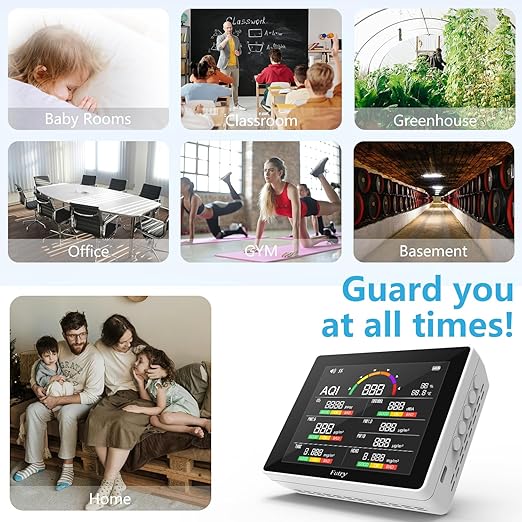 15 in 1 Air Quality Monitor Indoor with Large Display