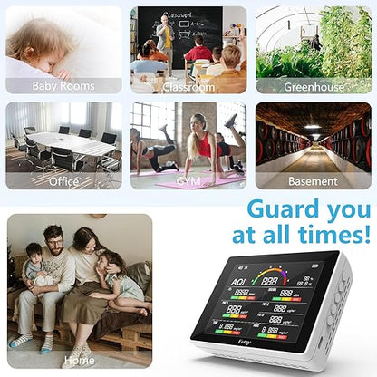 15 in 1 Air Quality Monitor Indoor with Large Display
