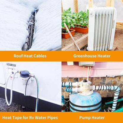 Thermostatically Controlled Outlet: Automatically Turn on Below 32℉, Turn Off Above 47℉ Unnecessary to Control Power Manually in Cold Winter Cube 1 Pack (Aurantium)