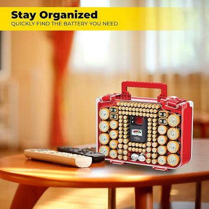 Ontel Battery Daddy Smart - Battery Organizer Storage Case with Tester, Stores & Protects Up to 150 Batteries, Clear Locking Lid, As Seen On TV, Smart - 150 Batteries (BADAS-MC4)