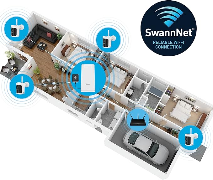 Swann AllSecure650™ 2K Wireless Security Kit with 4 x Wire-Free Cameras & Power Hub NVR