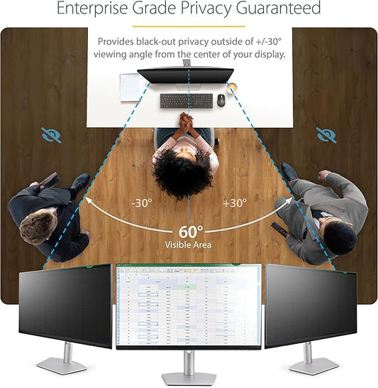 StarTech.com Monitor Privacy Screen for 32 inch PC Display - Computer Screen Security Filter - Blue Light Reducing Screen Protector Film - 16:9 Widescreen - Matte/Glossy - +/-30 Degree, TAA