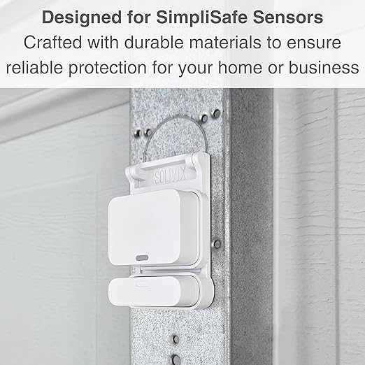 Garage Door Bracket for SimpliSafe Alarm Entry Sensors - Sensor Not Included - Easy Installation Garage Door Security Accessory (2 Pack)