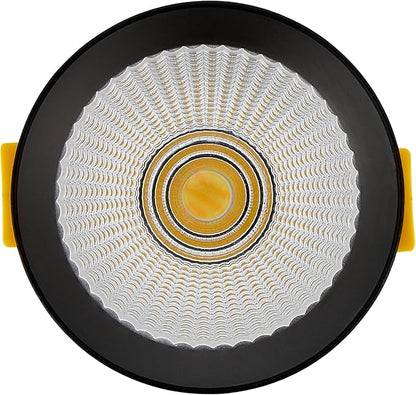 Maxxima 3 in. LED Cylinder Downlight, Recessed Ceiling Spot Light, 900 Lumens, 5 CCT Selectable 2700K/3000K/3500K/4000K/5000K, Dimmable, Black, 90 CRI, IC Rated, Canless, J-Box Included