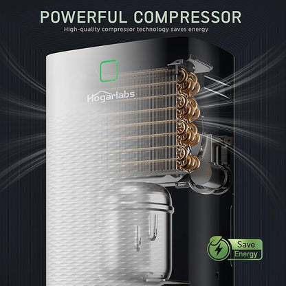 HOGARLABS Smart Dehumidifiers for Home and Basements, with 3 Working Modes, Overflow Protection, Dehumidifier with Drain Hose and Digital Control Panel. (50 Pints for basement)
