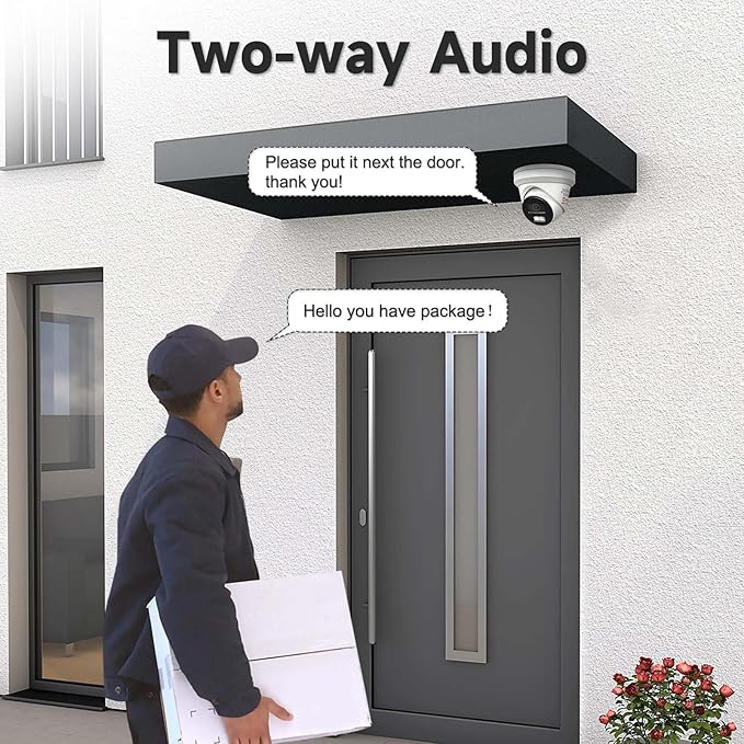 Anpviz 8MP IP PoE Camera, Strobe Light and Audio Alarm, Metal Turret 4K Security Camera Outdoor, 2 Way Audio, Color Night Vision, Human/Vehicle Detection, IP67 Waterproof, 2.8mm Lens, IPC-D3683WD-SA
