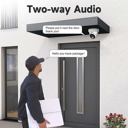 Anpviz 8MP IP PoE Camera, Strobe Light and Audio Alarm, Metal Turret 4K Security Camera Outdoor, 2 Way Audio, Color Night Vision, Human/Vehicle Detection, IP67 Waterproof, 2.8mm Lens, IPC-D3683WD-SA