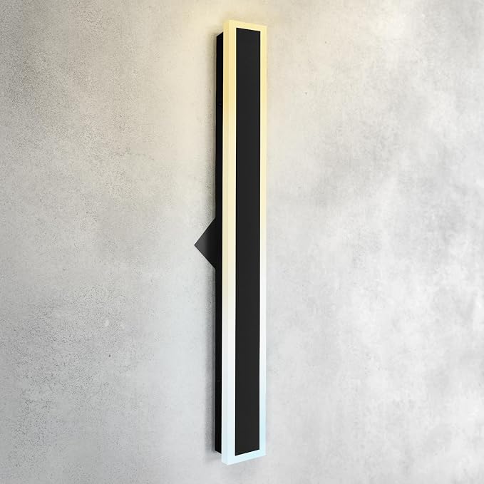ASD LED 36" Long Wall Mount Light Fixture, Outdoor & Indoor Linear Sconce | 3CCT, Dimmable, Waterproof, Anti-Rust, ETL Listed | 30W 2500LM 3000-5000K 100-277V | Exterior Porch Lighting | Black