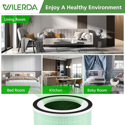 2 Pack KILO Pet Filter, Compatible with Afloia KILO, KILOPLUS, KILOPRO, MIRO,MIRO PRO and MORENTO MR-Kilo, Kalo Air Pur ifier, 360° 4-Stage Filtration, Green