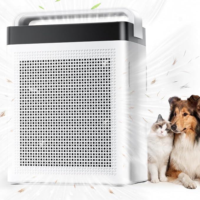 Pet Air Purifier for Home Dual-Sided Intake, High-Activated Carbon