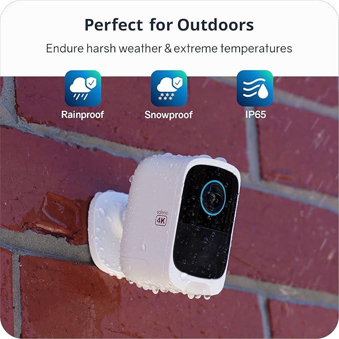Add- on Wireless Security Camera(Works with Hub Only), 4K UHD Video, Color Night Vision, 2-Way Audio, AI Motion Detection, 180-Day Long Battery Life, IP65 Weather-Resistant
