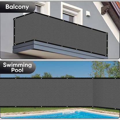 5'X47' Customized Fence Privacy Screen with 90% Blockage Cover Cloth for Pool Yard Patio Dark Grey