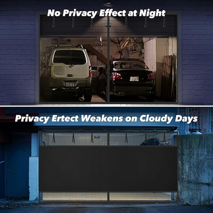 Privacy Garage Door Screen Blackout for 1 Car Garage- 8x7FT Heavy Duty Magnetic Garage Screen, Thicker 265g/㎡ Mesh, Hands Free, Magnetic Privacy Garage Screen Door