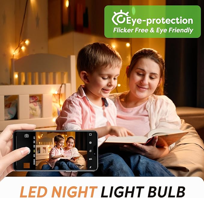 C7 LED Night Light Bulbs, 0.5W E12 Candelabra Base Candle Light Bulb Equivalent 5W/7W Incandescent Bulb Warm White 2200K , Mini Light Bulbs for Chandelier Nightlight Salt Lamp Window Bulbs, 6-Pack