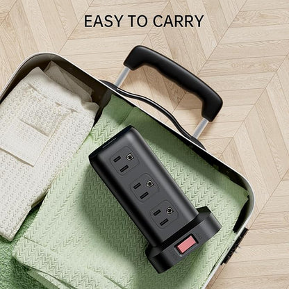 Extension Cord with Multiple Outlets, SMALLRT Surge Protector Tower, PD 20W USB C, Power Strip with USB Ports 12 AC Outlets, 10FT Outlet Extender for Home Dorm, Office Supplies, Overload Protection