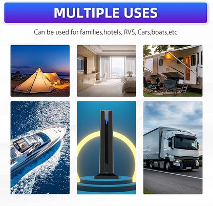 Digital Antenna for Smart TV Indoor, 2026 HD Antennas with 3M-Stick Base, 360°&Long Range Reception 4k 1080p for Local Channels, Easy Setup Antenna for TV Without Cable (Black)