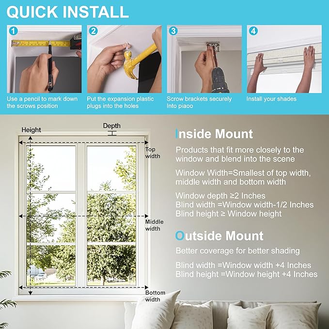 BERISSA Smart Motorized Dual Roller Shades with Remote,APP/Voice Control Blackout&Light Filtering Double Roller Blinds for Windows,Automatic Electric Shades with Solar Pannel.Custom Size