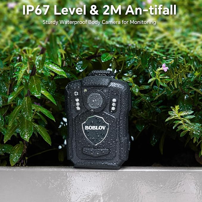 BOBLOV M5 2K Police Body Camera, GPS Enabled &1440P Body Mounted Cam, 64G Body Cam Built-in 4200MAH Battery,12Hours Record, IP67 Waterproof, Night Vision Law Enforcement with Car Suction Mount