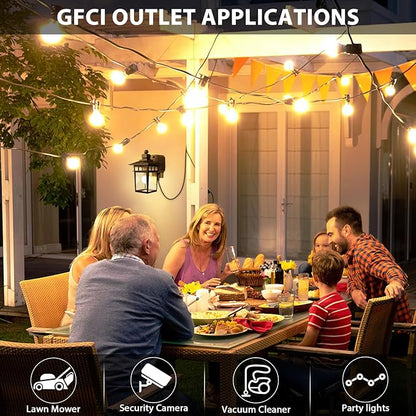 2 Pack Outdoor Light with GFCI Outlet,Black Dusk to Dawn Porch Lights Outdoor Wall Light Fixture with Outlet,Aluminum Exterior Lighting Fixtures Wall Mount,Waterproof Outside Lights for House