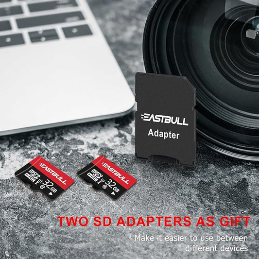 EASTBULL 32GB 5-Pack of Micro SD Cards, 32GB SD Cards Pack Full HD Video 90MB/s UHS-I U1 Micro SDHC Class 10 for Surveillance Security Cam (5 Units and 2 Adapters)