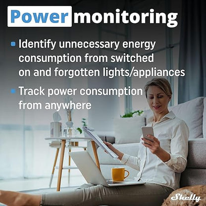Shelly Wave PM Mini US LR, Z-Wave Long Range Smart Power Meter, 1-Channel 16 A, Compatible with Alexa, Google Home, SmartThings & Home Assistant, Bulletproof Security