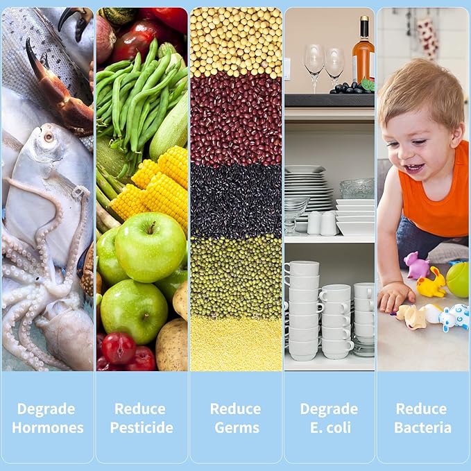 Fruit and Vegetable Cleaner,Portable Wireless Food Purifier,Fruit Washing Machine with OH-ion Purification Technology for Cleaning Fruit,Vegetable,Rice,Tableware (White)