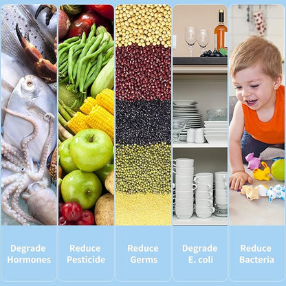 Fruit and Vegetable Cleaner,Portable Wireless Food Purifier,Fruit Washing Machine with OH-ion Purification Technology for Cleaning Fruit,Vegetable,Rice,Tableware (White)