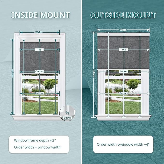Motorized 100% Blackout Roller Window Shades【Cordless No Drill Easy to Install】 Customized Size Fabric Material Automatic Electric Blinds Remote Control Smart Alexa Privacy Custom Color