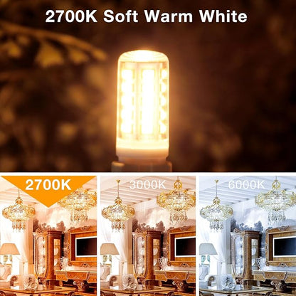 DAYBEETER 12 Pack Dimmable G9 LED Bulb 4W (40 Watt Equivalent), 2700K Soft Warm White, G9 Halogen Bulb T4 G9 Bi-pin Base Light Bulbs for Chandelier,120V 450LM 360 Beam Angle No-Flicker G9 Bulb