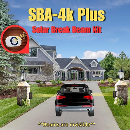 Dakota Alert SBA-4k Plus Solar Break Beam Driveway Alarm Kit - Long Range, Outdoor, Weatherproof, Up to 1 Mile Wireless Range - Includes SBB-4000 Transmitter & RE-4k Plus Receiver | Property Alarms