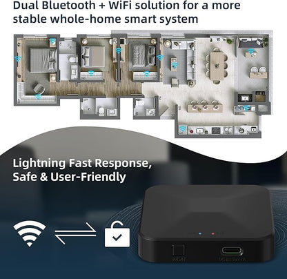 TUYA Smart Lock WiFi Gateway, G2 Hub for Smart Door Lock, Simple Installation Remote Control Zigbee Bridge & Bluetooth to WiFi Gateway for Tuya Devices