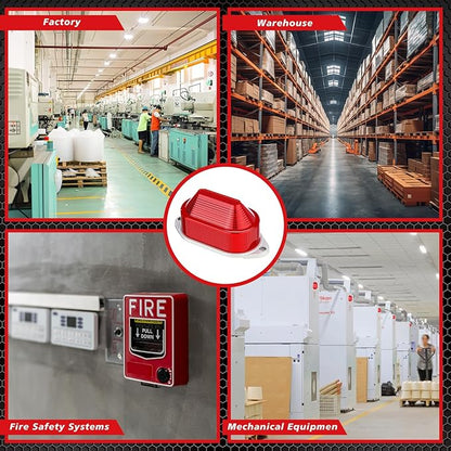 Tuanse 6 Pack Ac110v 120v Alarm Siren with Strobe Light Strobe Siren Industrial Warning Light Sound Emergency Panic Alarm Red Flashing 110 Db Loud Sound Compatible with Smart Switch for Timed Alert