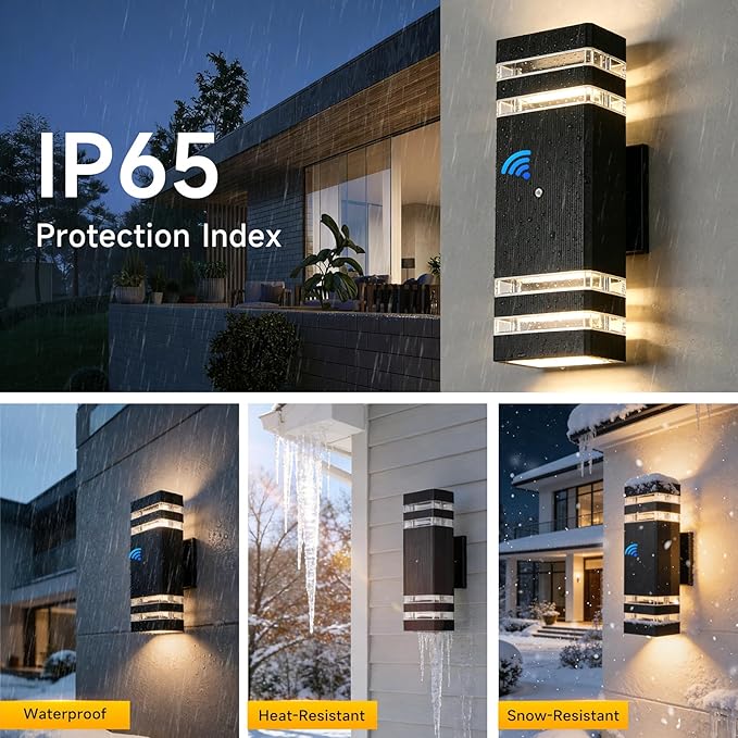 CANMEIJIA Dusk to Dawn Outdoor Sconce Lights 2 Packs,GU10 3000K Exterior Wall Light IP65 Waterproof Aluminum Outdoor House Lights Wall Mount for House Garage Patio Garden