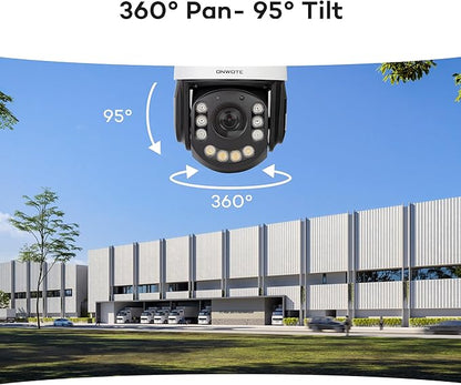 ONWOTE 20X Optical Zoom 4K PTZ PoE IP Security Camera, Auto Cruising& Human Tracking, AI Detection Trigger Color Night Vision, 360° Pan 95° Tilt, Two Way Talk, 262-328ft IR, Outdoor Commercial Camera