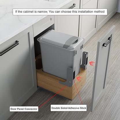 Dowell Single 35Qt Undermount Trash Pull-Out Waste Container with Full Extension Soft-Close Slides, Bottom Mounted, Face Frame/Frameless Min. Cabinet Opening: 12-1/2 Inch Wide-4008 0115 35