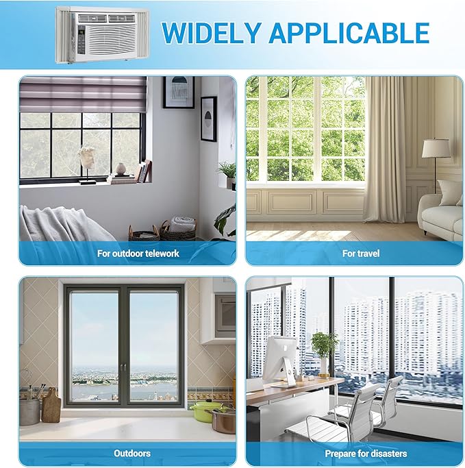 6000 BTU Window Air Conditioner, Smart WiFi AC Unit with Remote Control & Digital Display, Quiet Cooling for Small Rooms up to 250 Sq. Ft., Dehumidifier & Fan Modes, Easy Installation, White