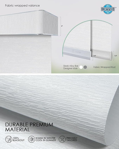 Yoolax Custom XL Smart Sliding Door Blinds, Motorized Sliding Panel Blinds Compatible with Alexa, Blackout Vertical Blinds for Glass Doors, Patio Doors, Closet Doors, Jacquard White