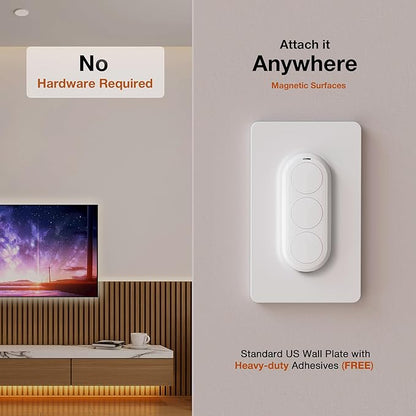 Airversa Smart HomeKit Button Controller, 3-Button Smart Switch, Works with Apple Home over Thread (Home Hub Needed), HomeKit Trigger, Apple Home Ecosystem Exclusive QliQ AC1 White-1 Pack