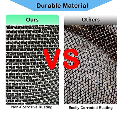 304 Stainless Steel Mesh Screen#20Mesh -Size:15.7"x47.2"(40x120cm), for Home, Garden and Farm. Window or Door Filter, Guards Against Pests Like Mice, Snakes, and Rodents. Easy to Cut and Install.
