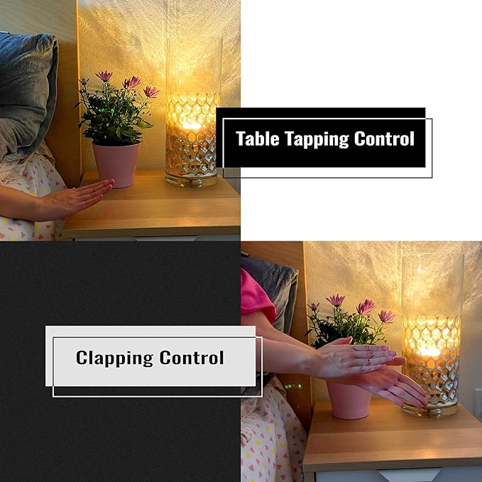 SYSAI 3 Claps Light Control Bulb for Bedroom Table Lamp Upgrade, Sound Activated ON/Off Solution, Clap Detection, Smart Home, As Seen On TV, Soft White