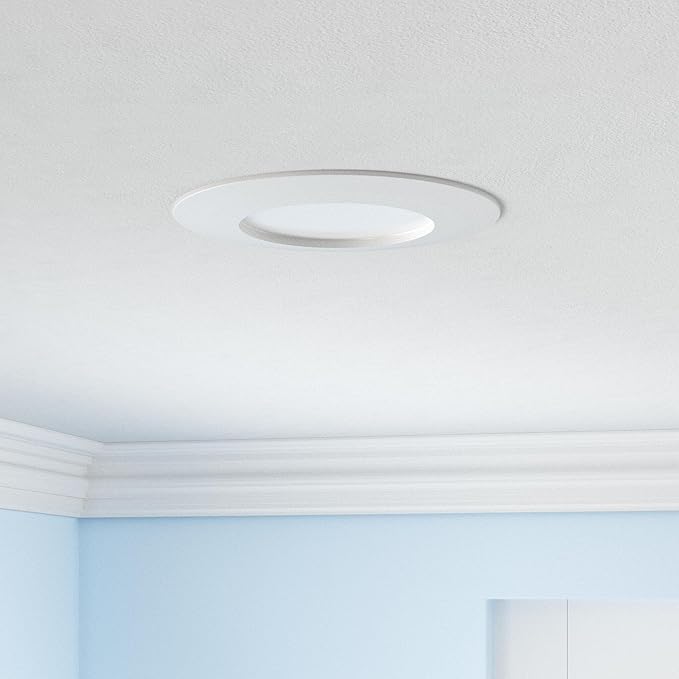 Jolux 4-Pack 5/6" 5CCT Retrofit LED Recessed Lighting,Selectable 2700K/3000K/3500K/4000K/5000K,12W=60W,800Lumen,Dimmable Can Lights,Adjustable Retrofit Downlight Installation,Bevel Trim