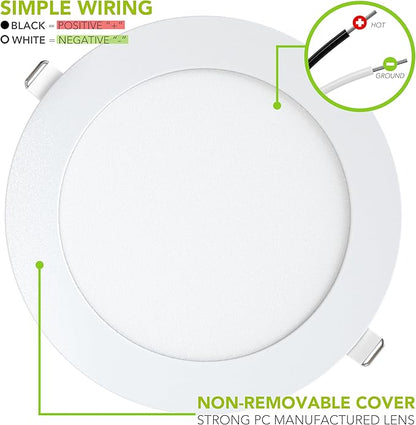 5 Pack Leisure LED RV Boat Recessed Ceiling Light 720 Lumen Super Slim LED Panel Light DC 12V 5.75" 9W Full Aluminum Downlights (Natural White)